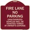 Signmission Fire Lane No Parking Unauthorized Vehicles Will Be Ticketed Towed at Owners Expense, BU-1818-23993 A-DES-BU-1818-23993 - alternate 1